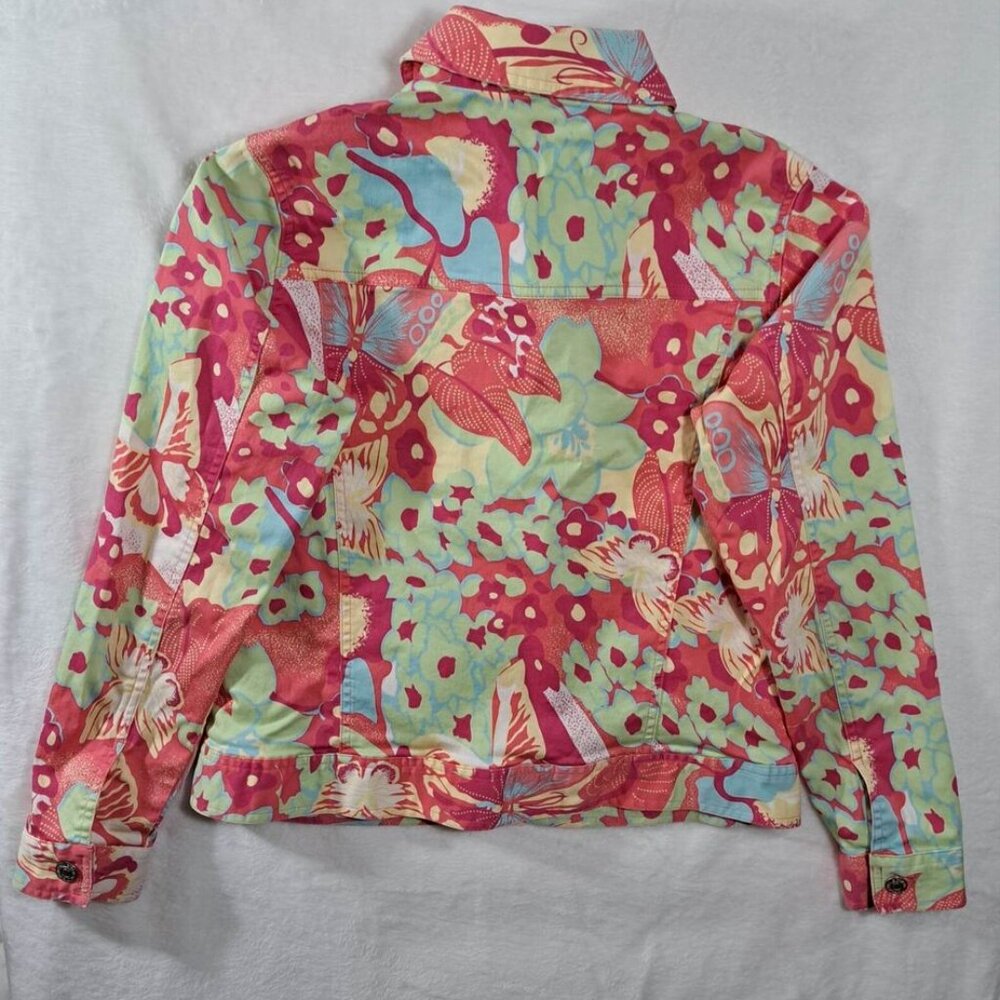 Birch Hill Casual Women's Jewel Jacket Size Medium‎ Pink Multicolor - Picture 2 of 11